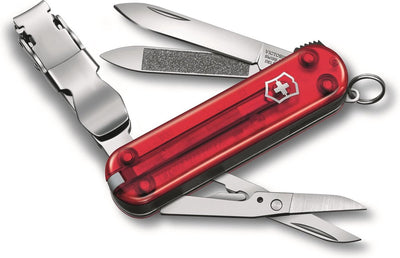 Victorinox nailclip 580 zakmes 8 functies transparant rood