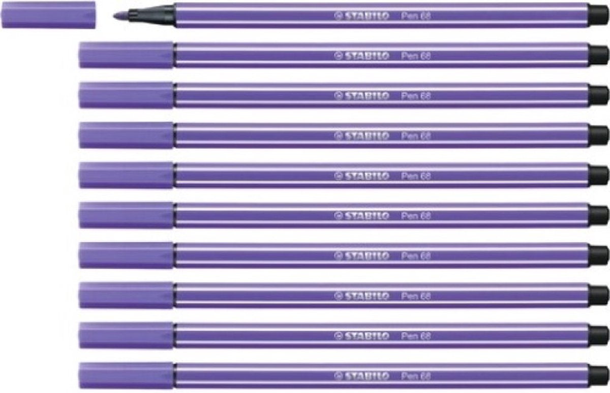Stabilo pen 68 - premium viltstift - paars - doos 10 stuks