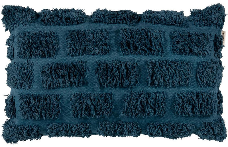 Vtwonen tufted sierkussen - 30x50 cm - donker blauw