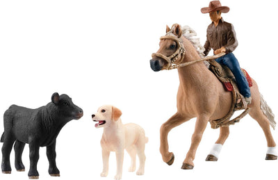 Schleich farm world - westernrijden - speelfigurenset - kinderspeelgoed voor jongens en meisjes - 3 tot 8 jaar -42578
