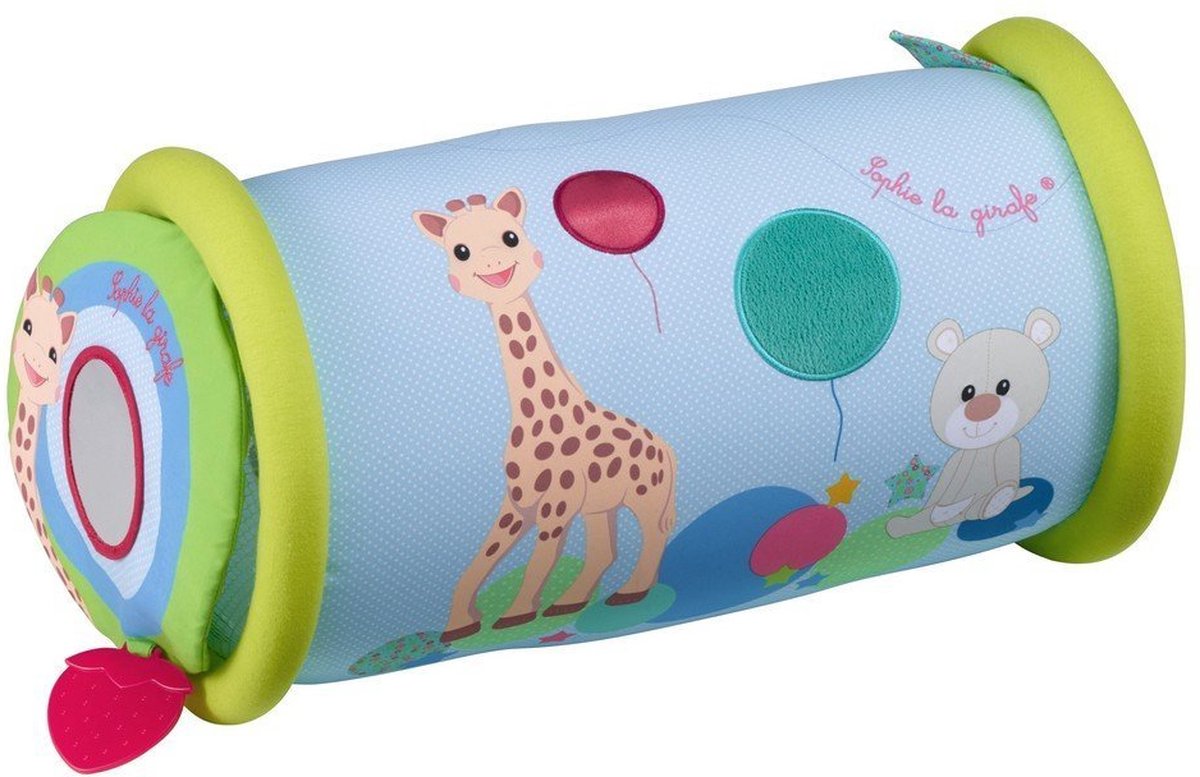 Sophie de giraf rollin' speelrol - kruiprol - baby speelgoed - kraamcadeau - babyshower cadeau - vanaf 6 maanden - 42 x 24 x 24 cm - stoffen hoes