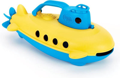 Green toys onderzeeer geel met blauw handvat -
