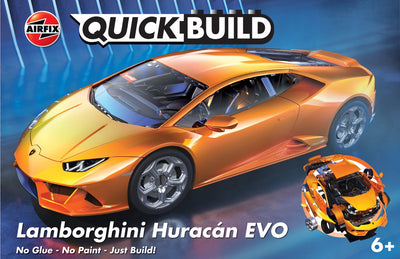 Airfix modelbouwpakket auto - j6058 quickbuild lamborghini huracan evo - oranje - sport auto plastic - - modelbouw