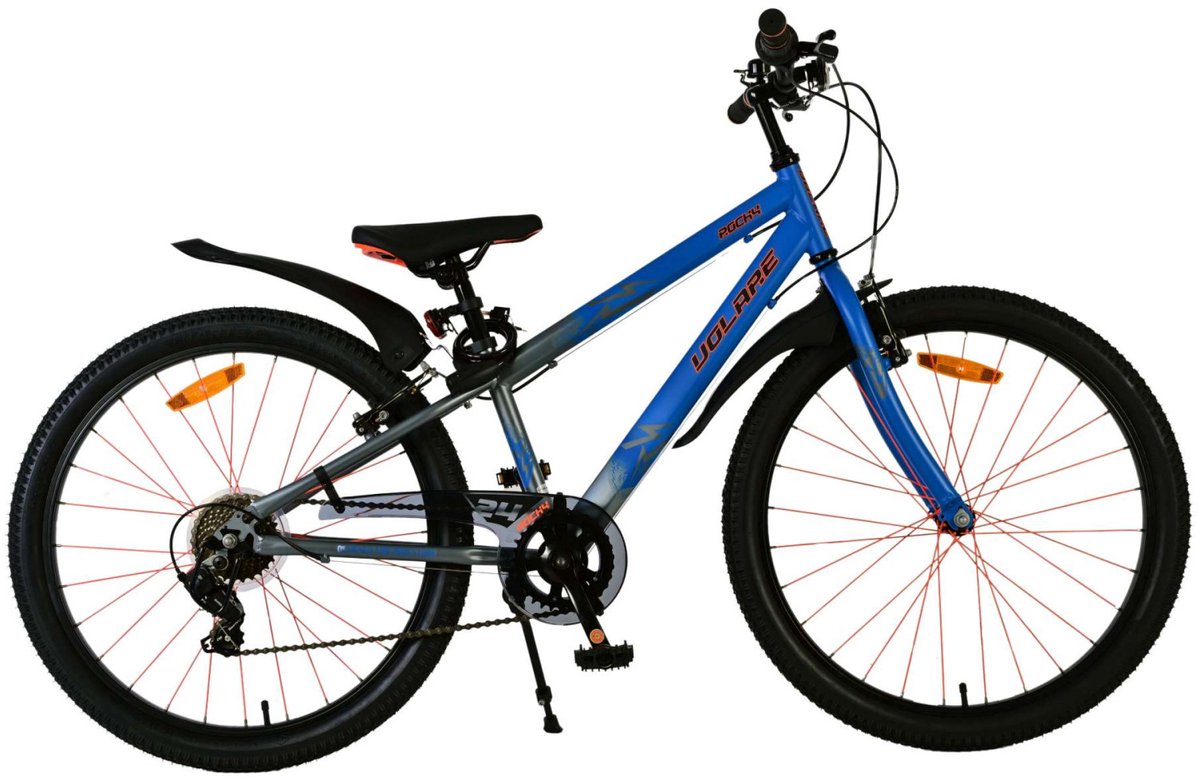 Volare rocky kinderfiets - jongens - 24 inch - blauw - 7 versnellingen