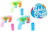 Eddy toys bellenpistool met licht - bubble gun with light 2 stuks - bellenpistool 60 ml inclusief bellenblaasvloeistof - automatisch bellenpistool op batterijen - 1 willekeurige kleur - afbeelding 1