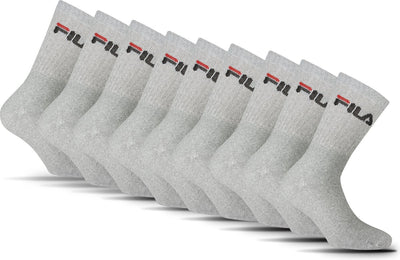 Fila - crew sportsokken | 9-pack | sports socks | maat 43 46 - grijs 43-46