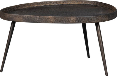 Woood crude bijzettafels - zink - antique bronze - 39x71x52