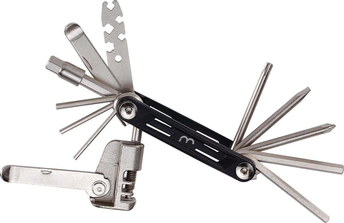 Bbb cycling maxifold l fietsgereedschap - gereedschapset met bandenlichters - fiets minitools - 18 verschillende functies - btl-141l