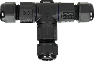 Orno waterdichte kabelverbinder 3-aderig - t splitter - snelkoppeling - ip68 connector (lasdoos kabeldoos kabelmof)