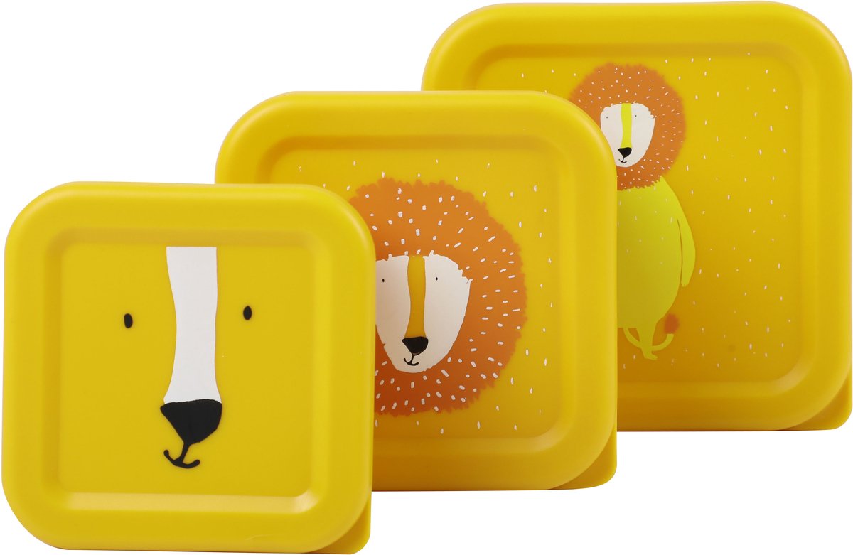 Trixie set van 3 snackdoosjes – mr. lion – 3-delige snackbox – makkelijk te openen – ideaal voor kinderen