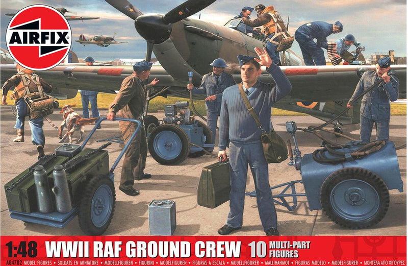 Airfix 1:48 04702 britse soldaten wwii - raf grondpersoneel - 10 figuren plastic modelbouwpakket
