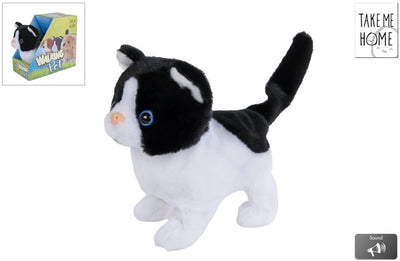 Take me home interactieve looppoes zwart wit, 15,5cm