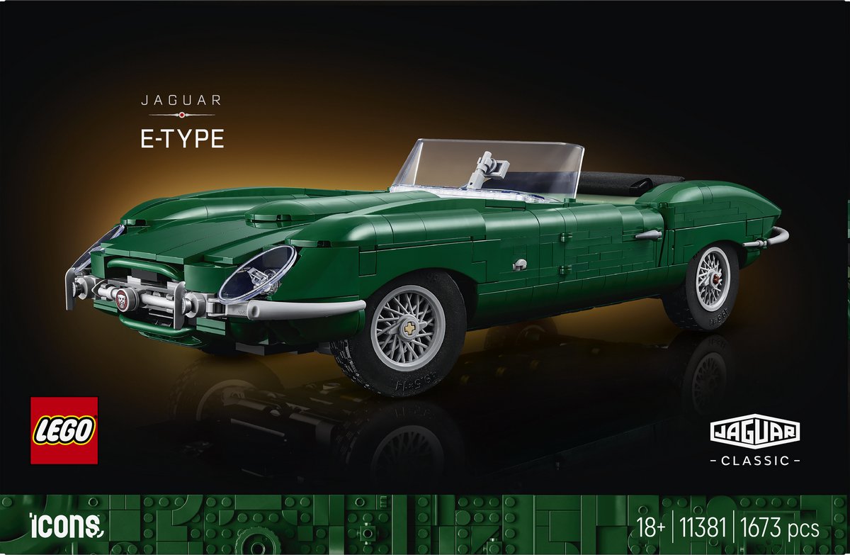 Lego icons jaguar e-type - klassieke sportwagen auto - 11381