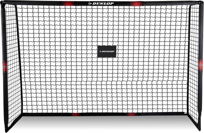 Dunlop voetbaldoel - voetbal goal 240 x 160 x 85 cm - voetbalgoal groot - buitenspeelgoed voor kinderen en volwassenen - snelle montage - voetbal training doel - metaal - zwart rood