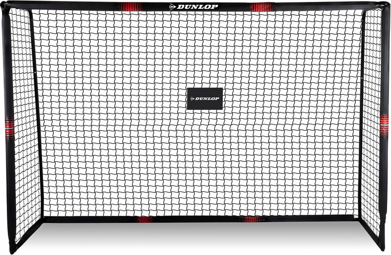 Dunlop voetbaldoel - voetbal goal 300 x 200 x 120 cm - voetbalgoal groot - buitenspeelgoed voor kinderen en volwassenen - snelle montage - voetbal training doel - metaal - zwart rood
