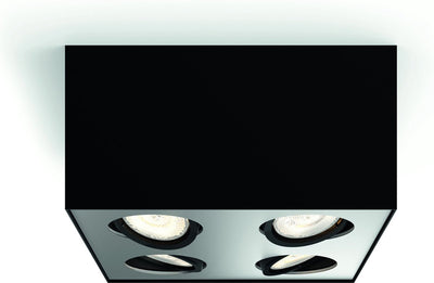 Philips led philips box opbouwspot - 4-lichts - zwart