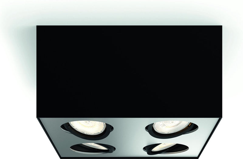 Philips led philips box opbouwspot - 4-lichts - zwart