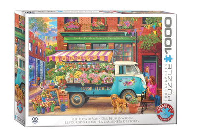 Eurographics volkswagen - the flower van - bigelow illustrations - 1000 stukjes 68×48cm (b×h) - legpuzzel