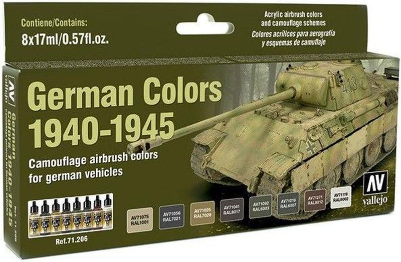 Vallejo model air german colors 1940-1945 - 8 kleuren - 17ml - 71206