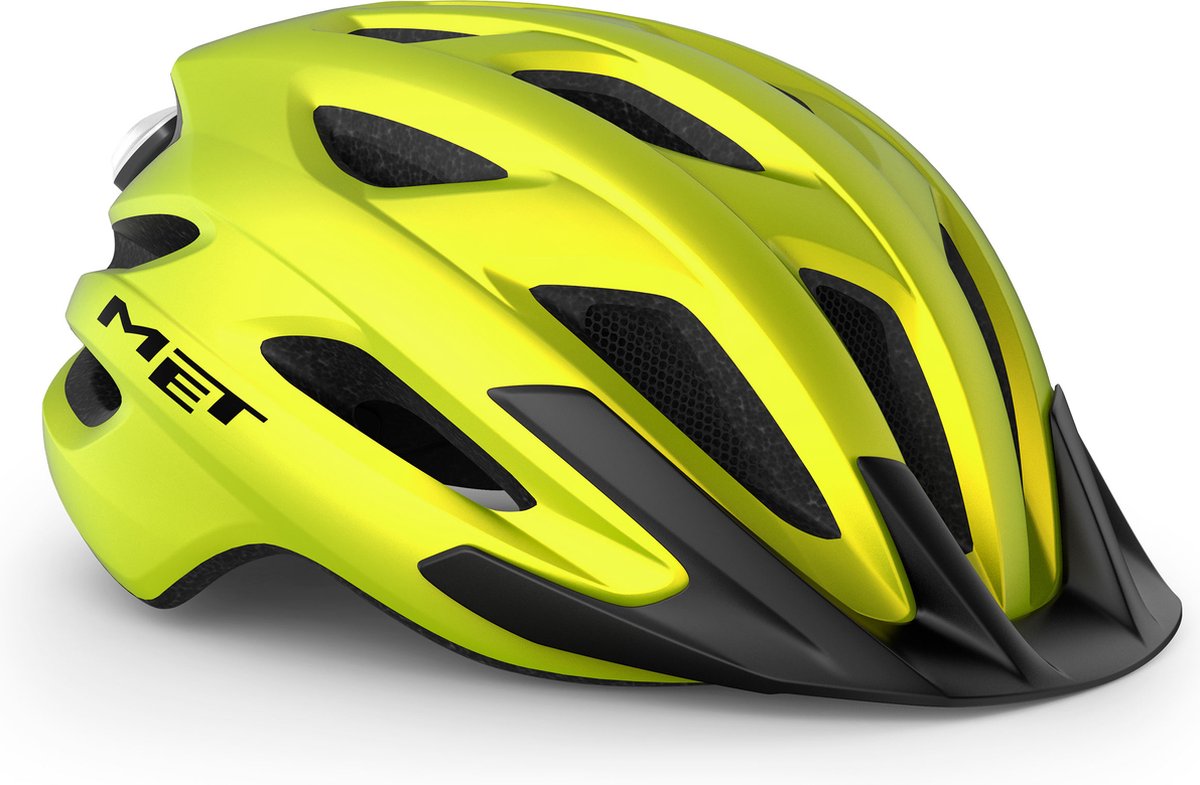 Met crossover mips fietshelm mannen vrouwen - stadsfietshelm volwassenen - maat m - lime yellow allic matt