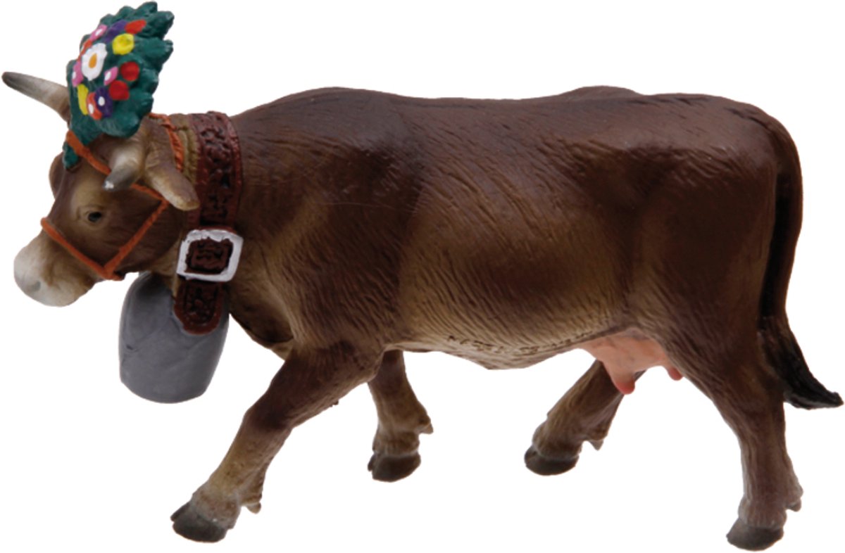 Bullyland 62615 – speelfiguur en verzamelfiguur alpenkoe darina – ca. 9 cm – levensecht en detailrijk vormgegeven – ideaal als educatief speelfiguur, taartdecoratie of klein cadeautje voor kinderen vanaf 3 jaar.