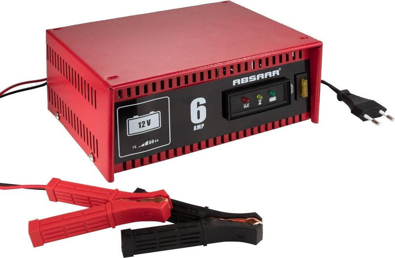 Absaar acculader 12v 6a - voor loodaccu's en agm-batterijen - 15-60 ah