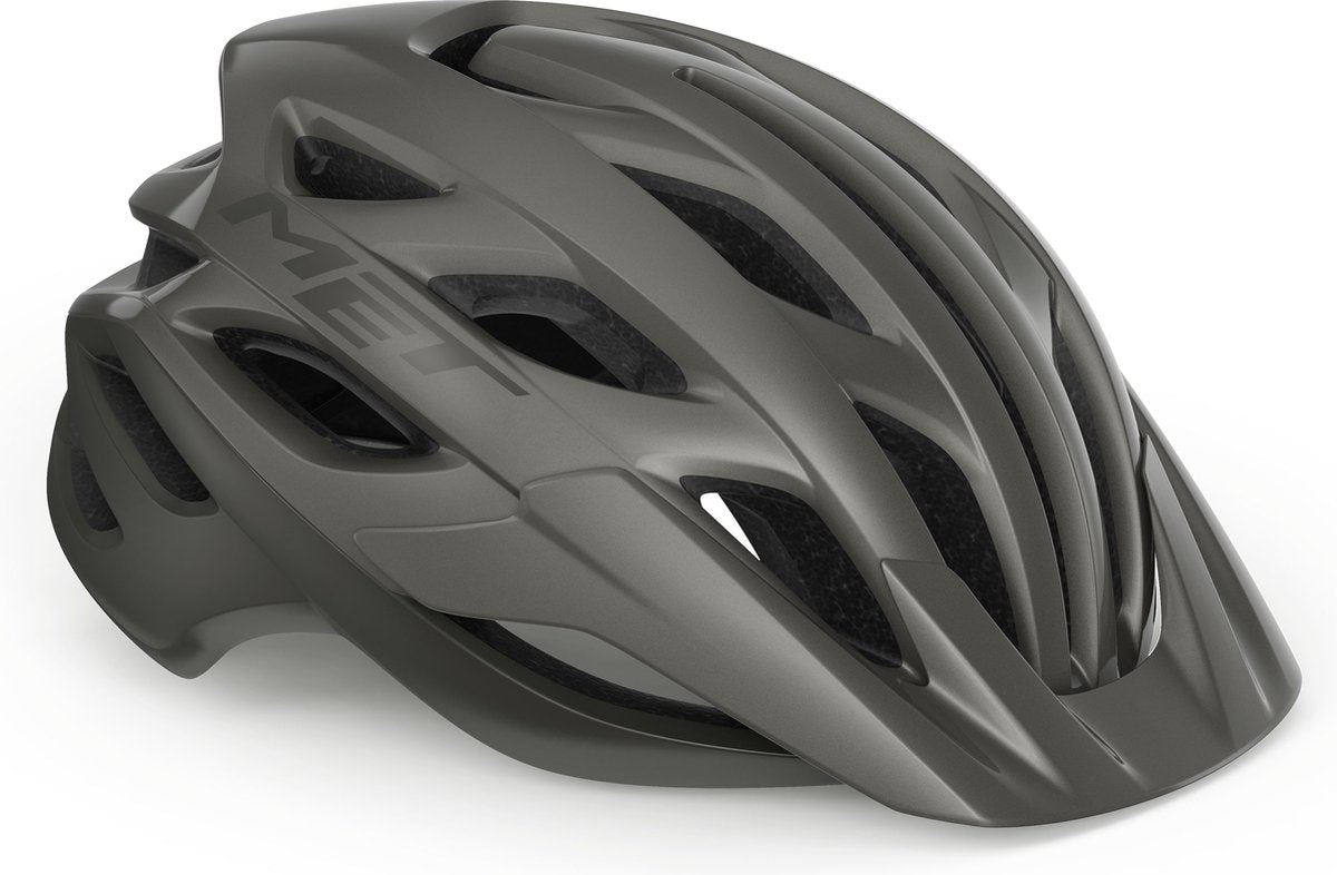 Met veleno mips fietshelm mannen vrouwen – fietshelm mountainbike volwassenen – elektrische fiets – stadsfiets – maat l (58-61cm) – titanium allic matt (grijs)