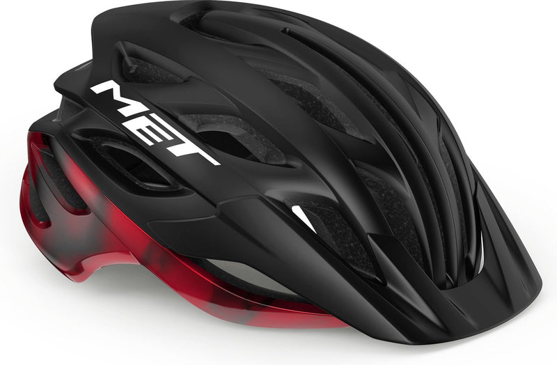 Met veleno mips fietshelm mannen vrouwen – fietshelm mountainbike volwassenen – elektrische fiets – stadsfiets – maat s (52-56cm) – black red matt glossy (zwart rood)