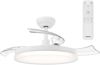 Philips led philips solr plafondventilator met led-lamp - 3 intrekbare bladen - diameter: 106cm - drie tinten wit licht (2700k 4000k 5500k) - dimbaar tot 10% - afstandsbediening - wit - 4500 lumen