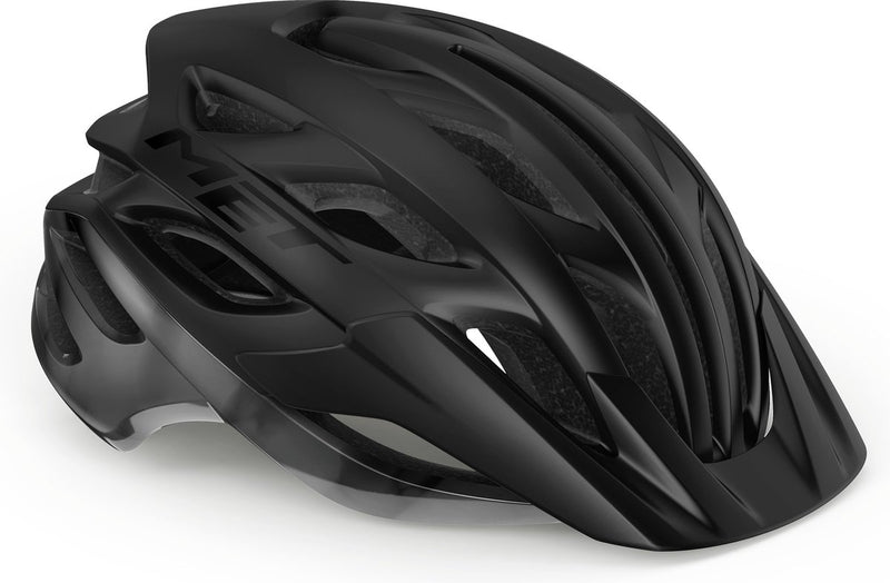 Met veleno fietshelm mannen vrouwen – fietshelm mountainbike volwassenen – elektrische fiets – stadsfiets – maat l (58-61cm) – black matt glossy (zwart)