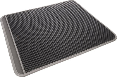 Flamingo kattenbakmat matz grijs – 70 cm l x 60 cm b x 1.3 cm h,antislip, waterdicht - honingraatstructuur - uitloopmat - placemat kat - schoonloopmat kattenbak - kattenbak accessoires - katten grit opvanger - katten mat