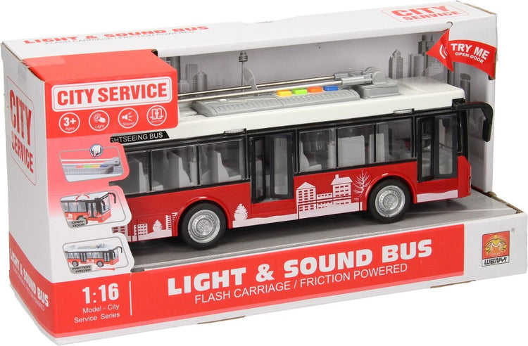 Lobbes speelgoed bv stadsbus met licht en geluid 1:16