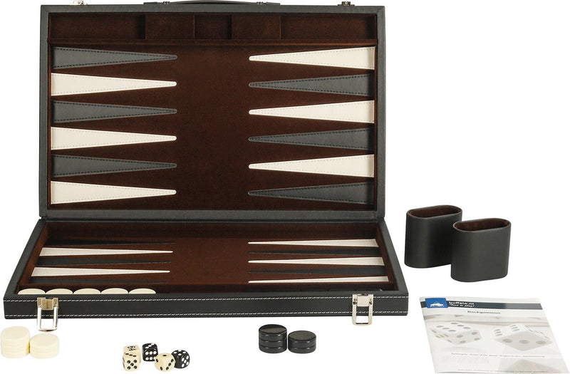 Buffalo backgammon ingelegd 46 x 28 cm zwart