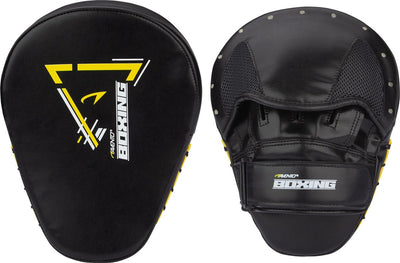 Avento boks sparring handpads - set van 2 - zwart geel one size