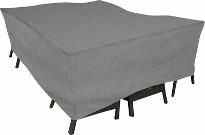 Eurotrail waterdichte hoes voor tuintafel met stoelen, zitgroep hoes, cantonic 225x175x100cm, grijs