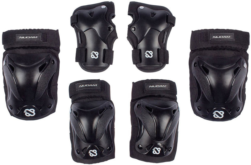 Nijdam skate beschermset senior - ink shield - zwart zilvergrijs - s