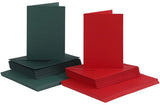 Creativ company cc cards and envelopes, card size 10,5x15 cm, envelope size 11,5x16,5 cm, 110+230 g, green, red, 50 set 1 pack - afbeelding 1