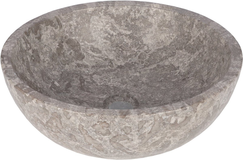 Differnz boomer waskom - 21x12cm - rond - marmer - grijs