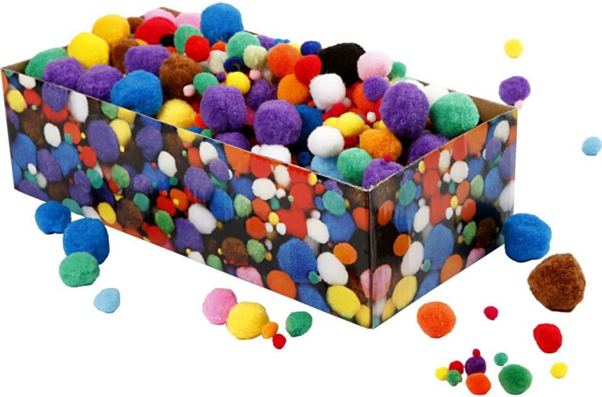 Creativ company cc pompom multigekleurd 5-40 mm 720 stuks