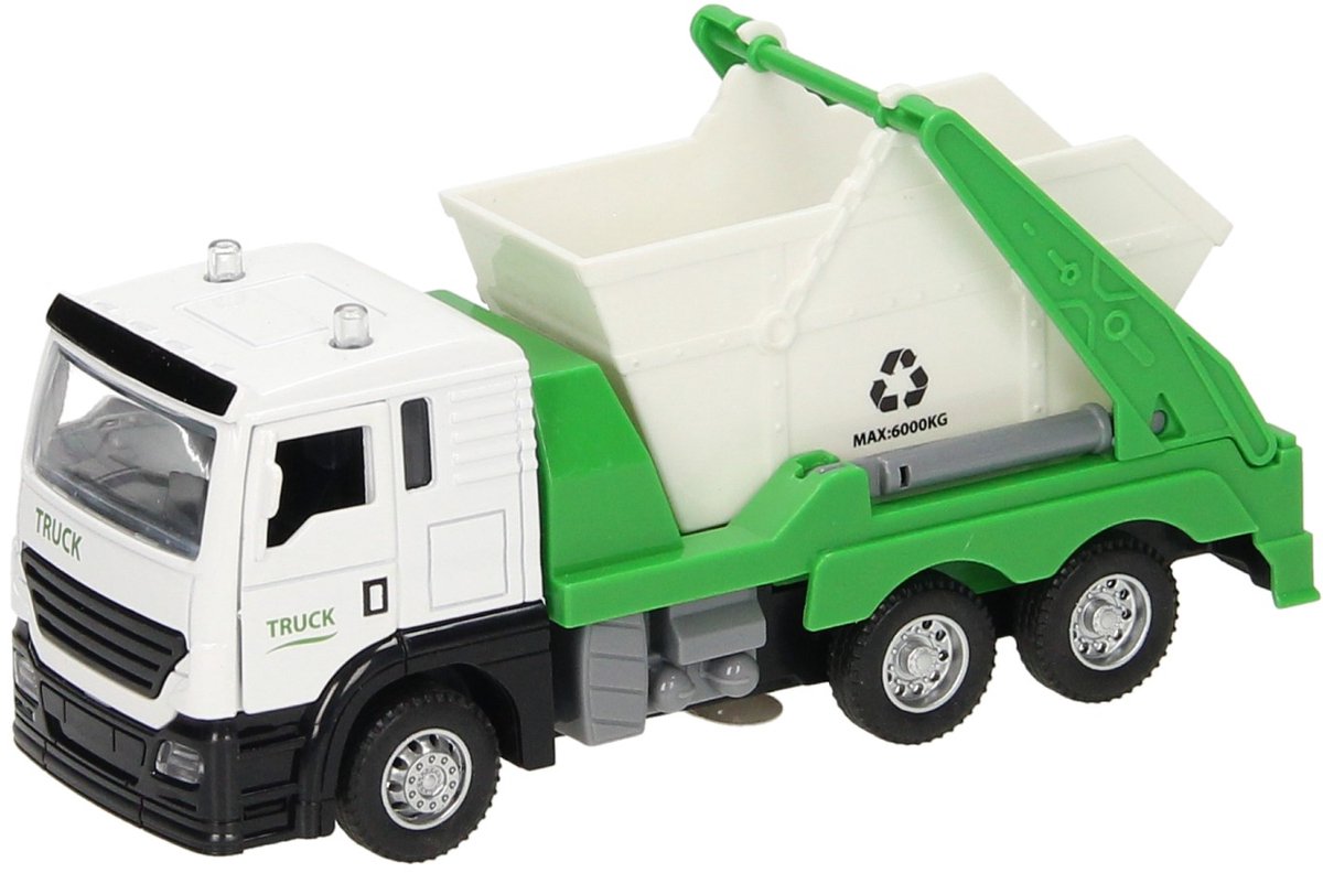 Lobbes speelgoed bv truck met afvalcontainer licht geluid