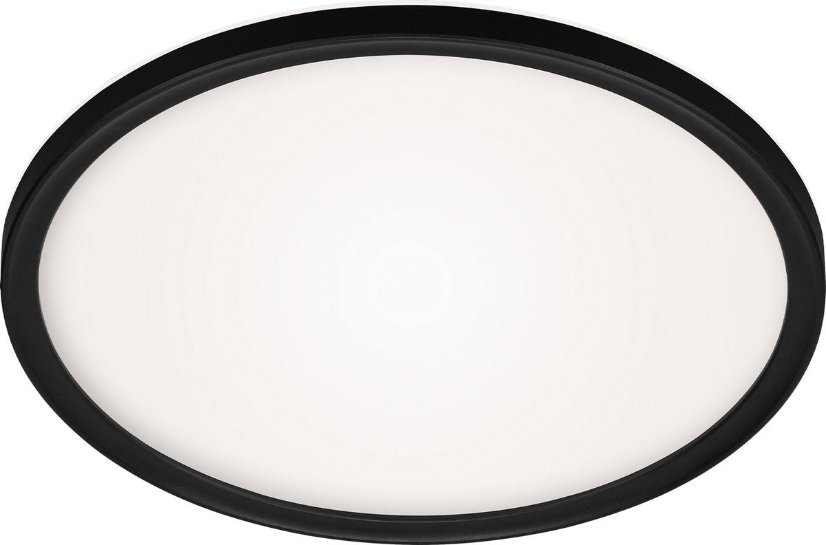 Briloner slim - led plafonniére - plafondlamp - 18w - wit-zwart - ø29.3cm
