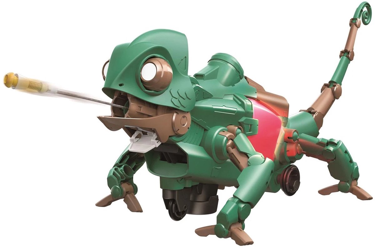 Construct and create construct create hydraulic the chameleon – experimenteerset - reageert op kleuren - bevordert coderen - bouwset - robot bouwpakket