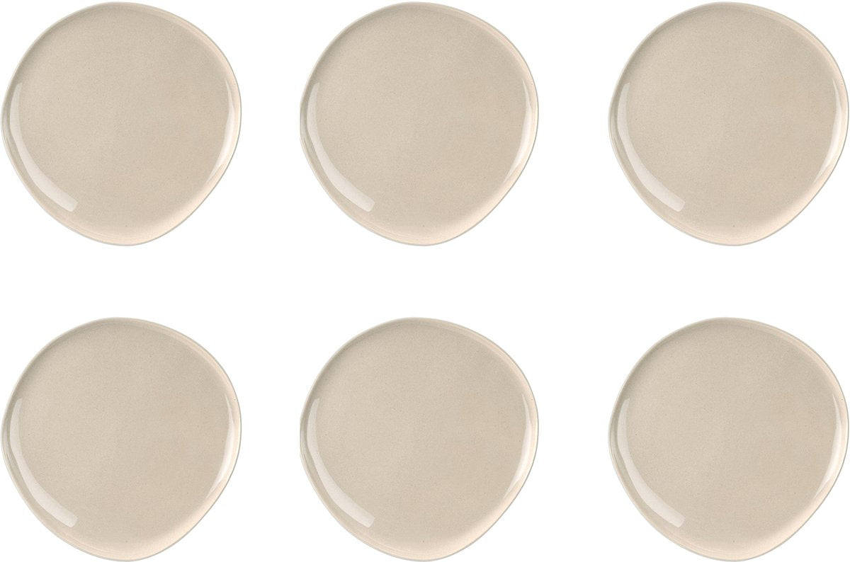 Medard de noblat - oslo linen - dessertbord 22 cm - 6 delig - stoneware