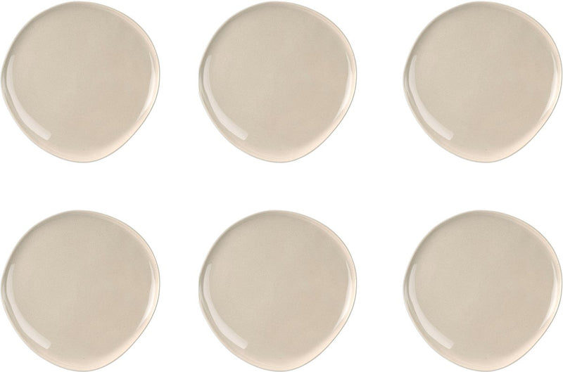 Medard de noblat - oslo linen - dessertbord 22 cm - 6 delig - stoneware