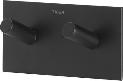 Tiger square - handdoekhaak dubbel - zonder boren - handdoekhaakjes - 3m tape - mat zwart