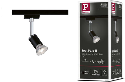 Paulmann urail railspot pure ii losse spot gu10 max. 10w dimbaar 230v zwart mat