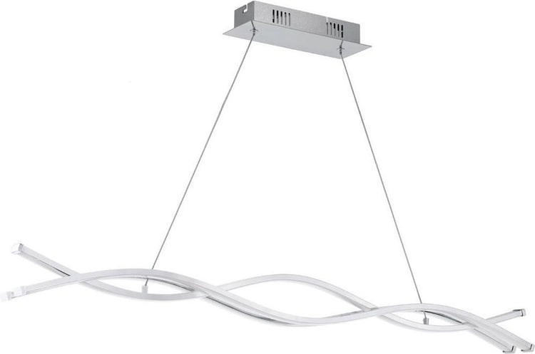 Eglo lasana 2 - hanglamp - 3 lichts - chroom - wit