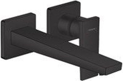 Hansgrohe metropol ééngreeps wastafelmengkraan afbouwdeel met voorsprong 225 mm en afvoerplug mat zwart