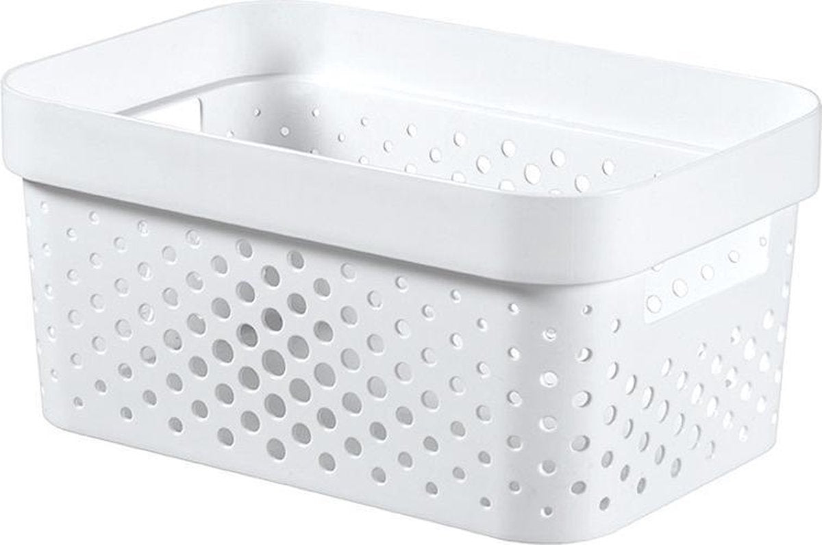Curver infinity box dots 4,5l wit - 100% recycled