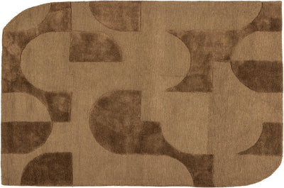 Woood livo vloerkleed - wol katoen - bruin - 170x240